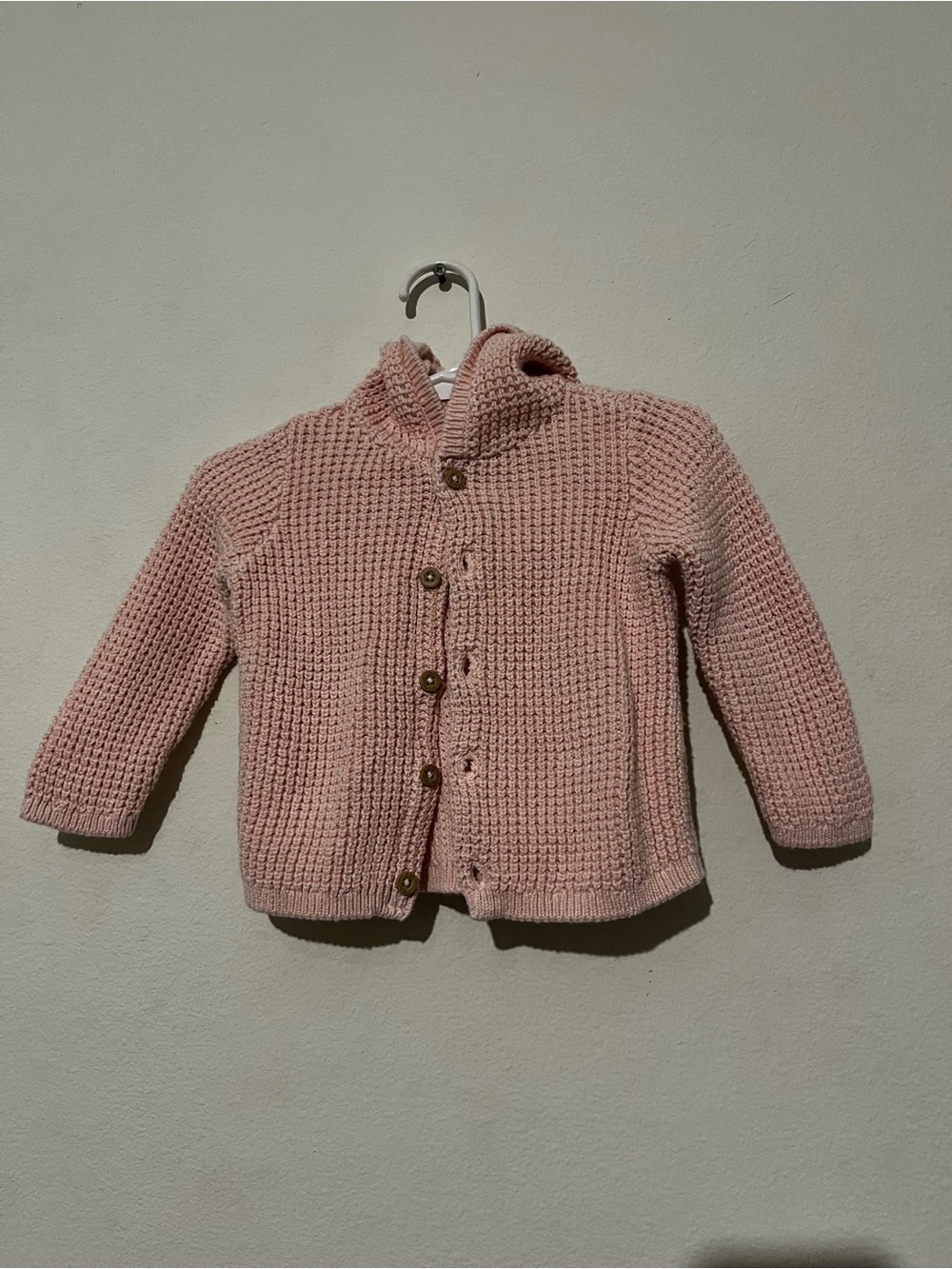 Carter's Pink Hooded Knit Cardigan Sweater